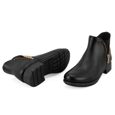  Karlee Siyah Kadın DesaComfort Fermuarlı Deri Bot