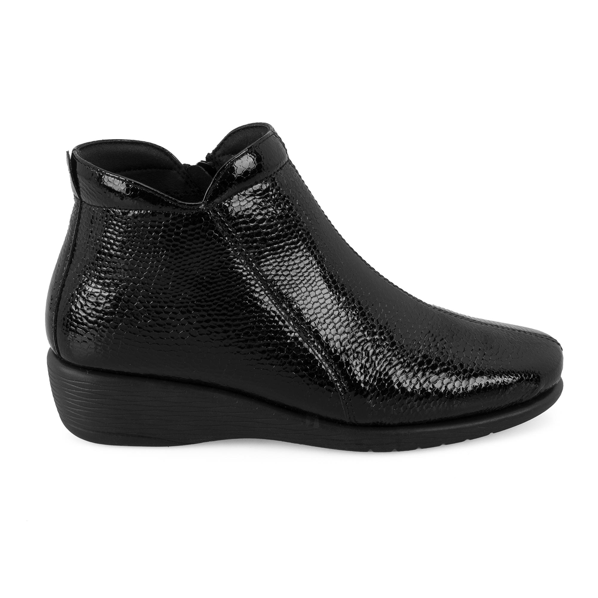 Jailyn Siyah Kadın DesaComfort Fermuarlı Deri Bot