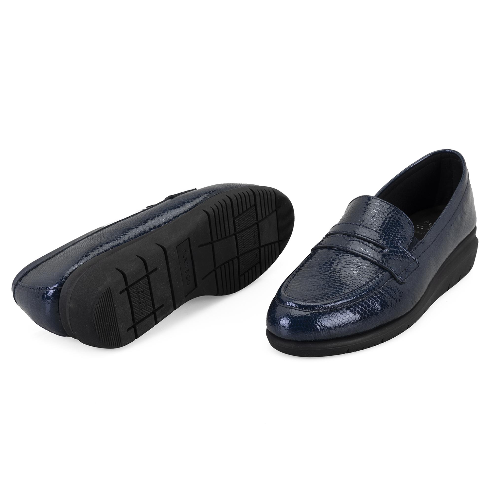 Kadın Lacivert DesaComfort Kroko Baskılı Deri Günlük Ayakkabı