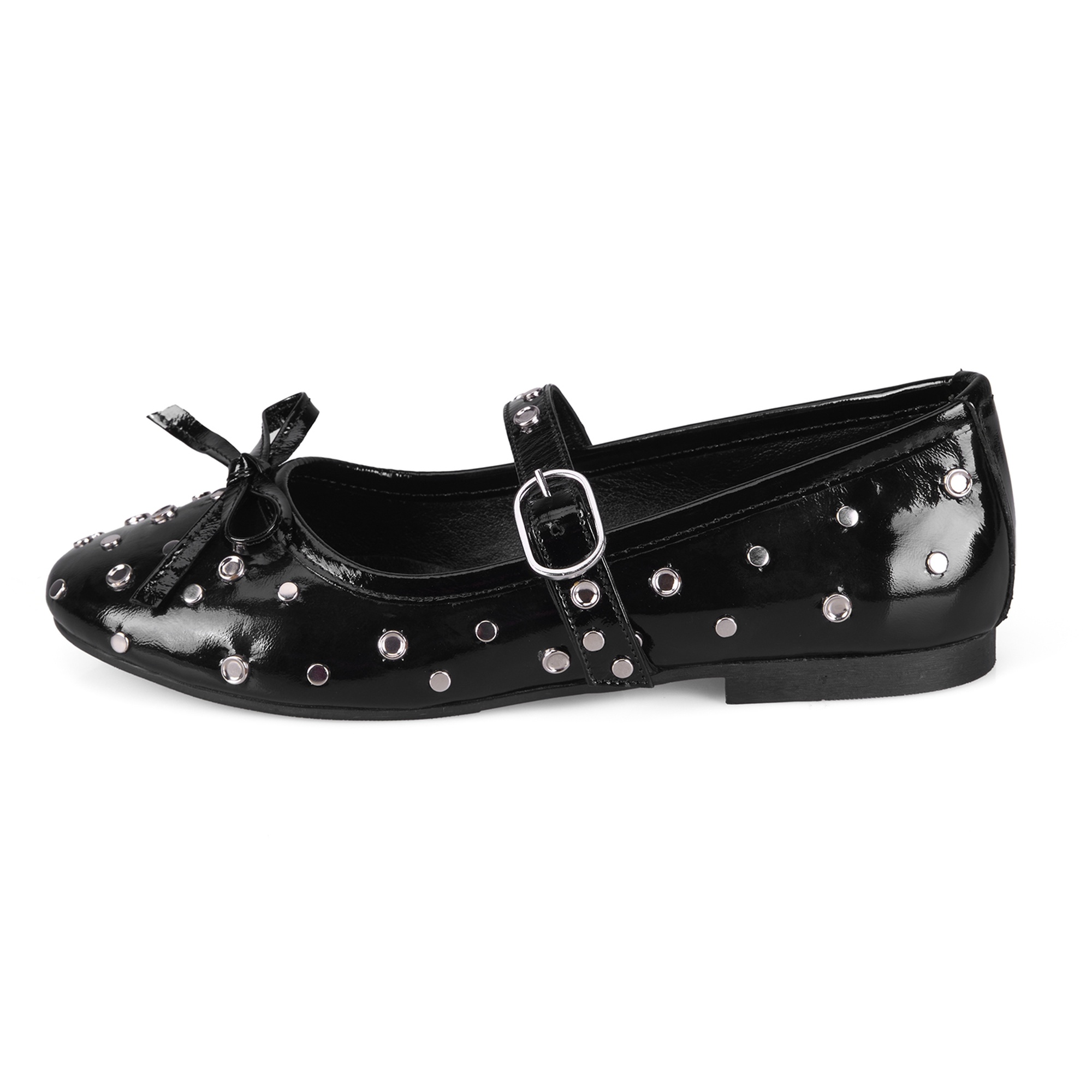 Kadın Siyah Mary Jane Deri Babet