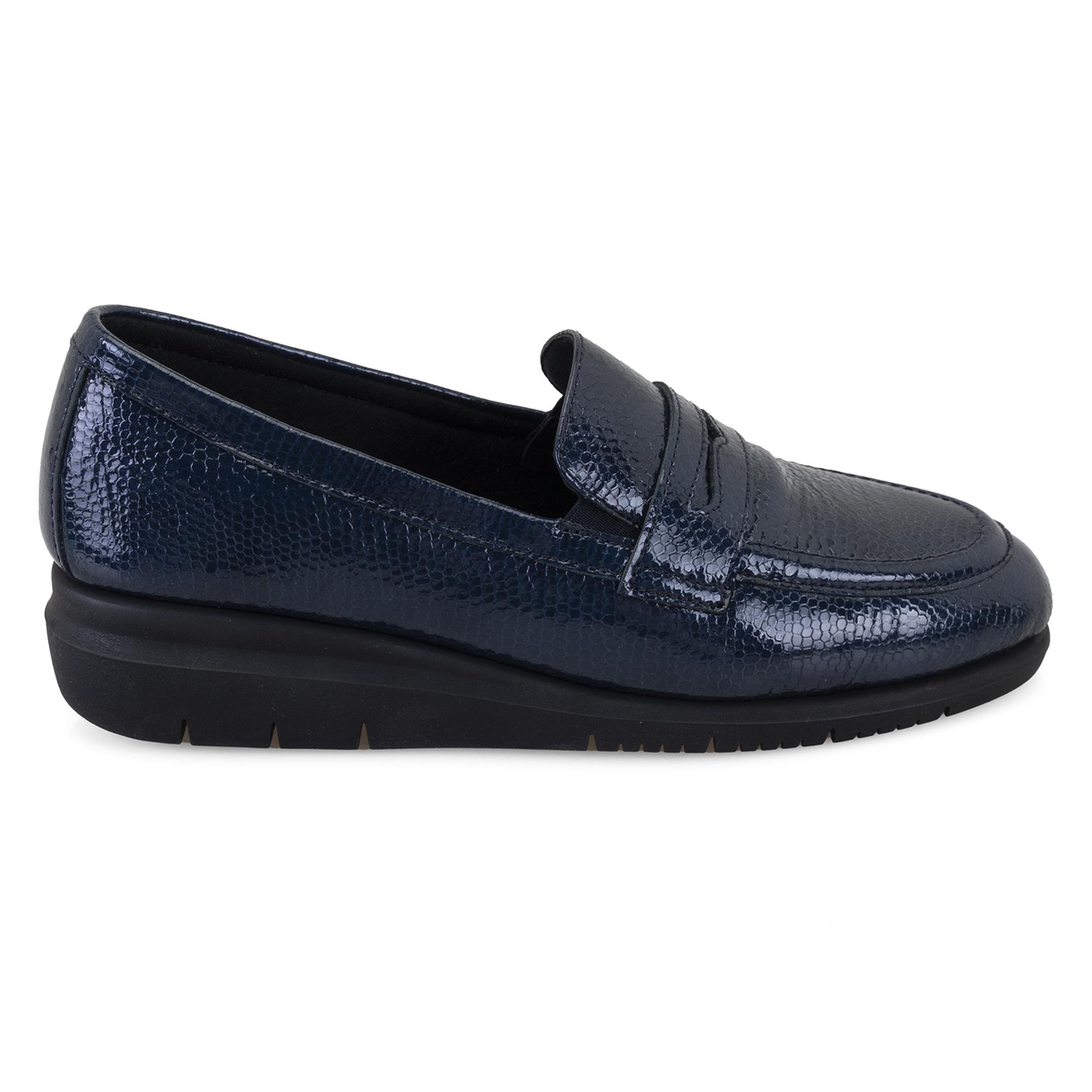 Kadın Lacivert DesaComfort Kroko Baskılı Deri Günlük Ayakkabı