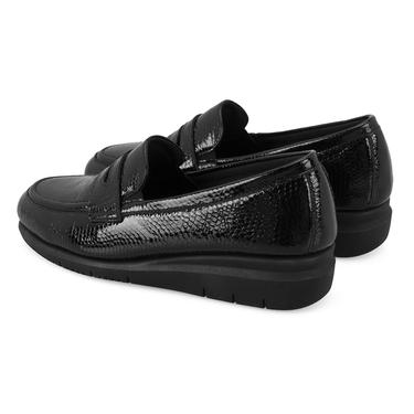  Kadın Siyah DesaComfort Kroko Baskılı Deri Günlük Ayakkabı