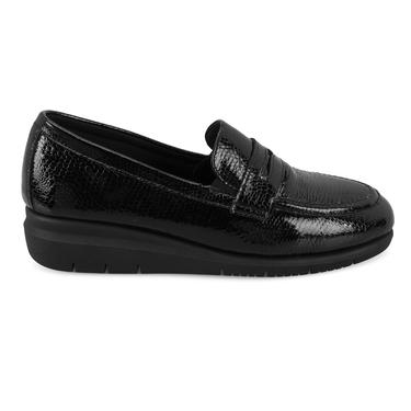  Kadın Siyah DesaComfort Kroko Baskılı Deri Günlük Ayakkabı