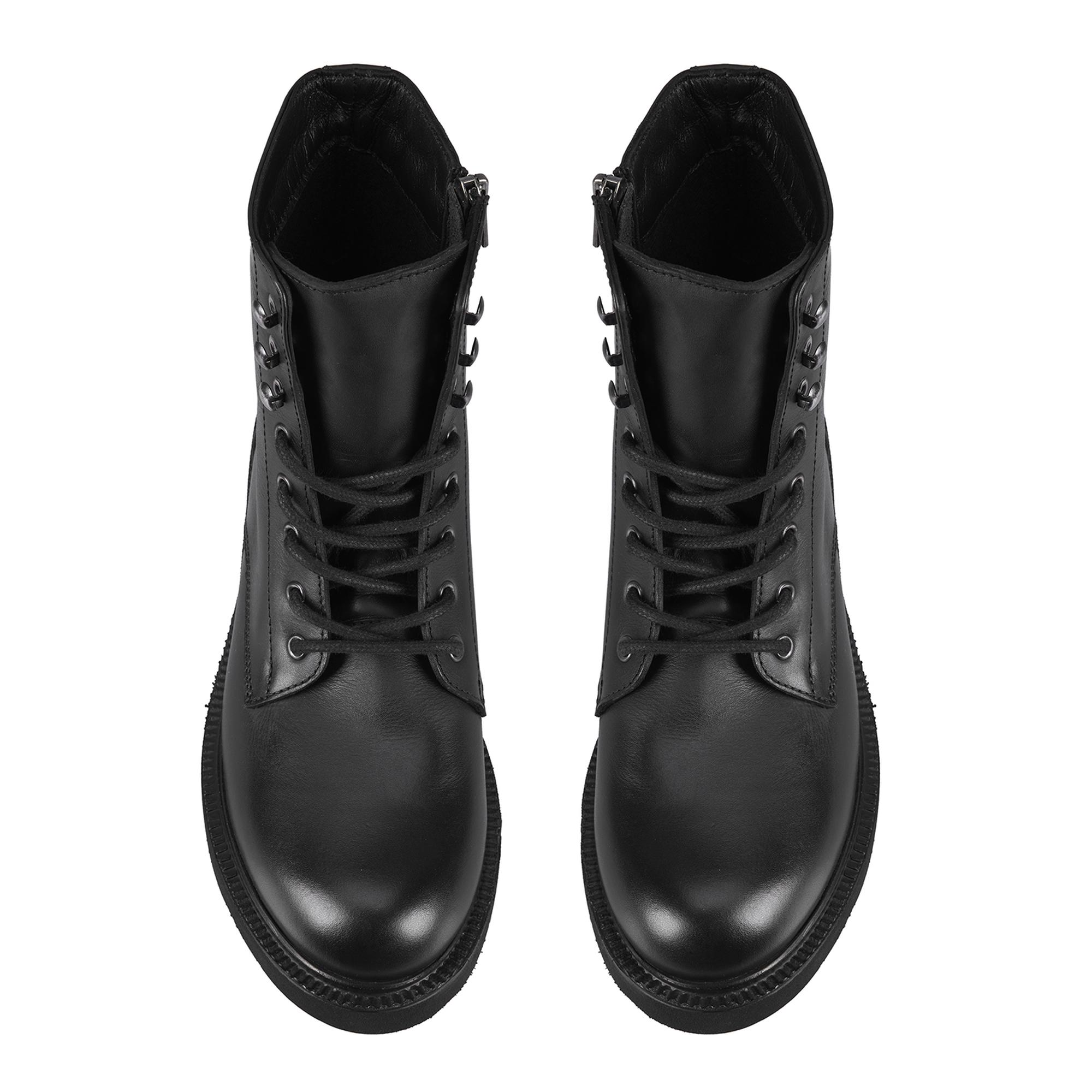 Kenia Siyah Kadın Fermuarlı Deri Bot