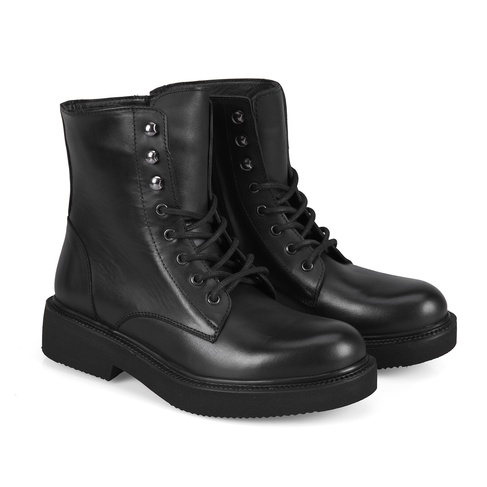  Kenia Siyah Kadın Fermuarlı Deri Bot