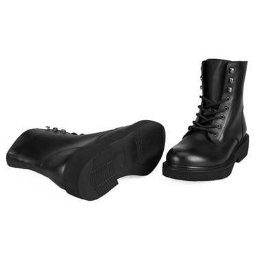  Kenia Siyah Kadın Fermuarlı Deri Bot