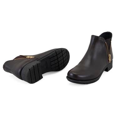  Karlee Kahve Kadın DesaComfort Fermuarlı Deri Bot