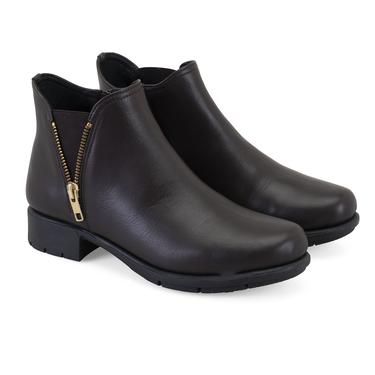  Karlee Kahve Kadın DesaComfort Fermuarlı Deri Bot