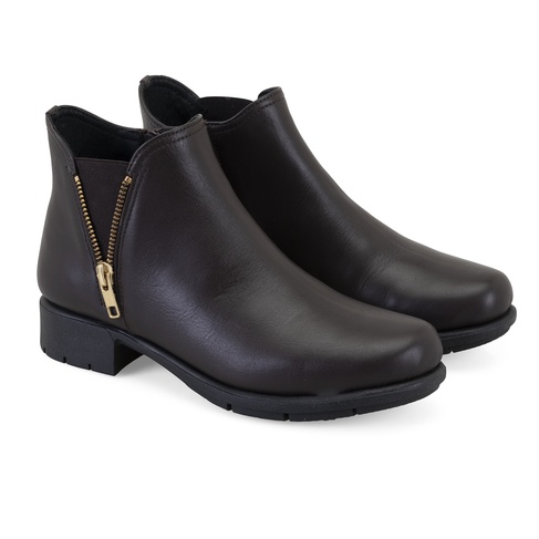  Karlee Kahve Kadın DesaComfort Fermuarlı Deri Bot