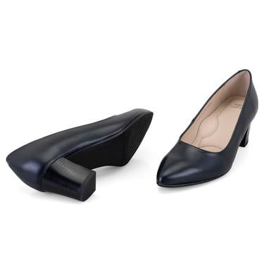  Kadın Lacivert DesaComfort Topuklu Deri Klasik Ayakkabı