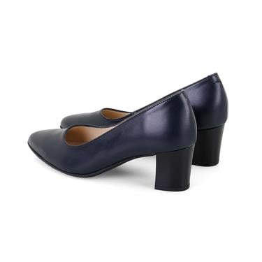  Kadın Lacivert DesaComfort Topuklu Deri Klasik Ayakkabı