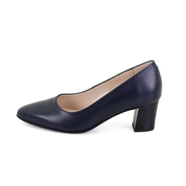  Kadın Lacivert DesaComfort Topuklu Deri Klasik Ayakkabı