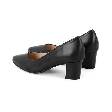  Kadın Siyah DesaComfort Topuklu Deri Klasik Ayakkabı