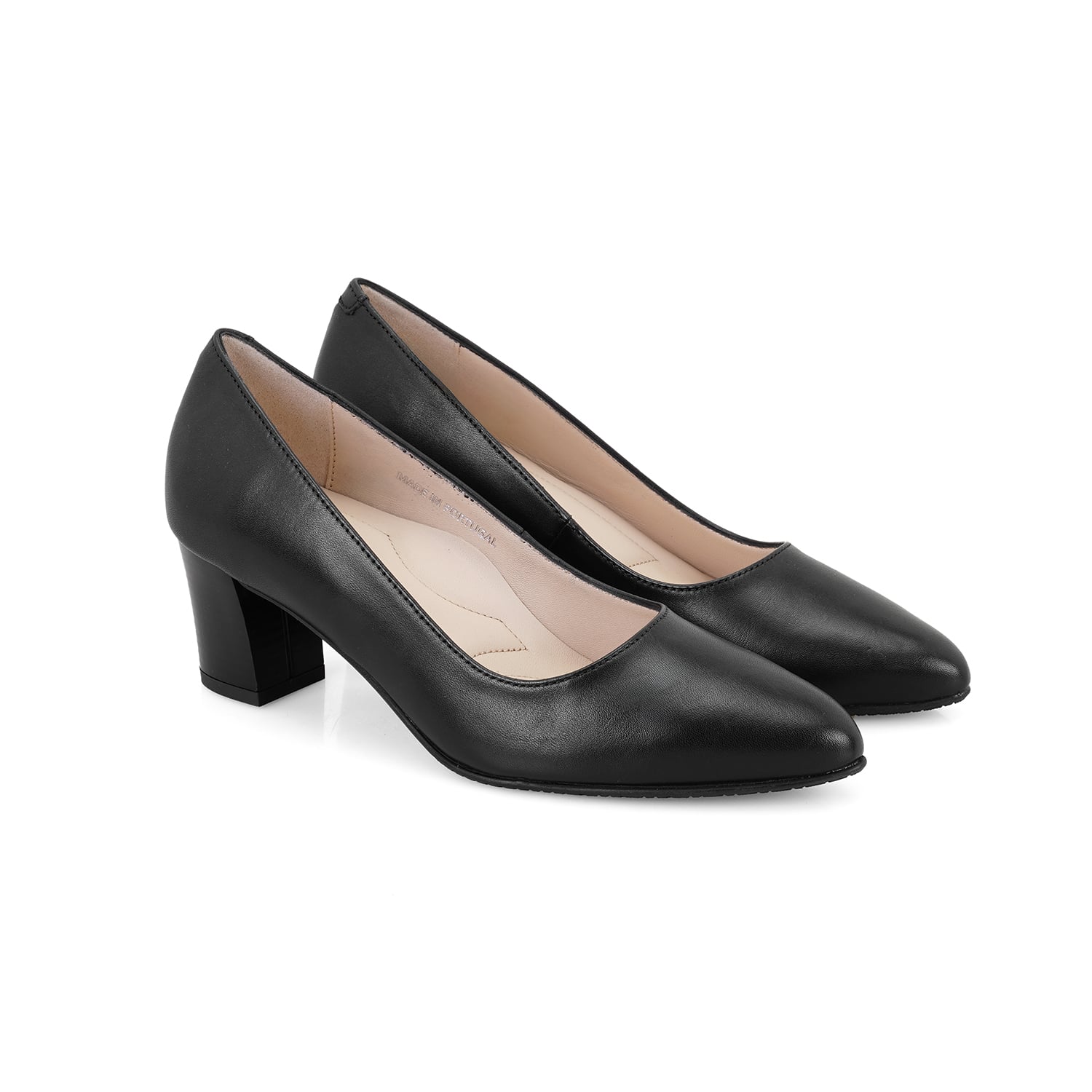  Kadın Siyah DesaComfort Topuklu Deri Klasik Ayakkabı