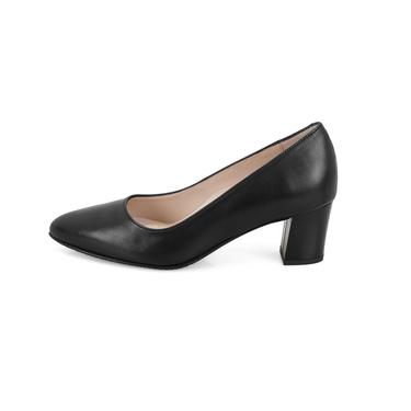  Kadın Siyah DesaComfort Topuklu Deri Klasik Ayakkabı