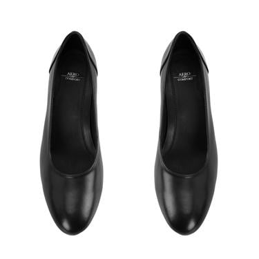  Kadın Siyah DesaComfort Topuklu Deri Klasik Ayakkabı