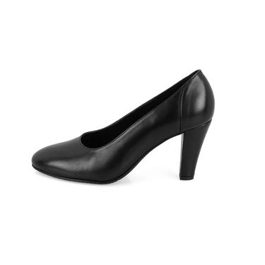  Kadın Siyah DesaComfort Topuklu Deri Klasik Ayakkabı