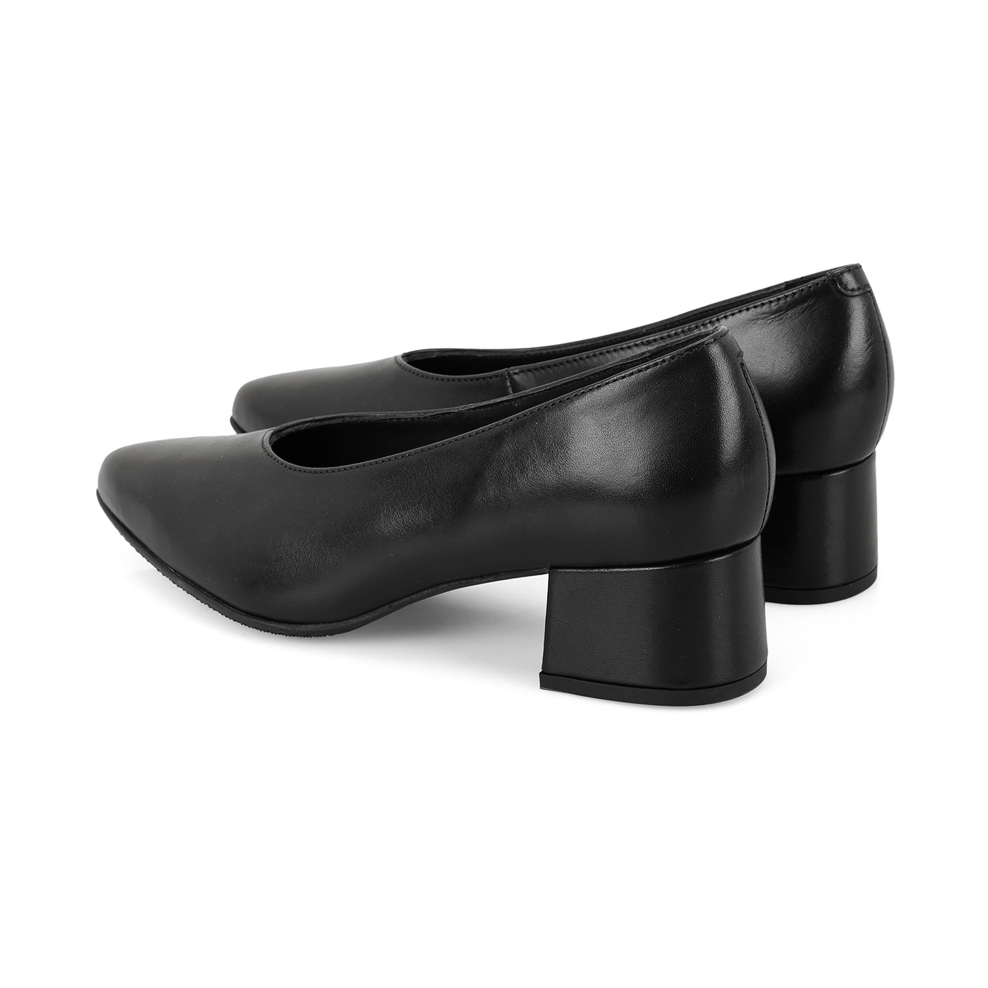 Kadın Siyah DesaComfort Topuklu Deri Klasik Ayakkabı