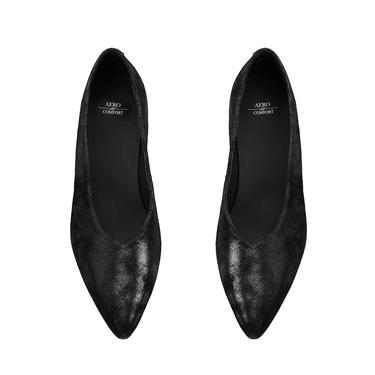  Kadın Siyah DesaComfort Topuklu Süet Deri Klasik Ayakkabı