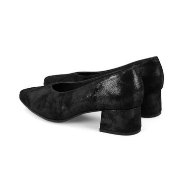  Kadın Siyah DesaComfort Topuklu Süet Deri Klasik Ayakkabı