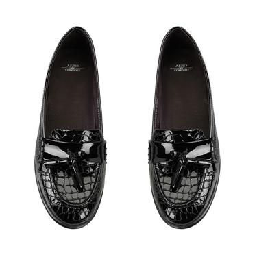  Kadın Siyah DesaComfort Aksesuar Detaylı Deri Loafer