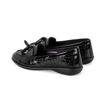  Kadın Siyah DesaComfort Aksesuar Detaylı Deri Loafer