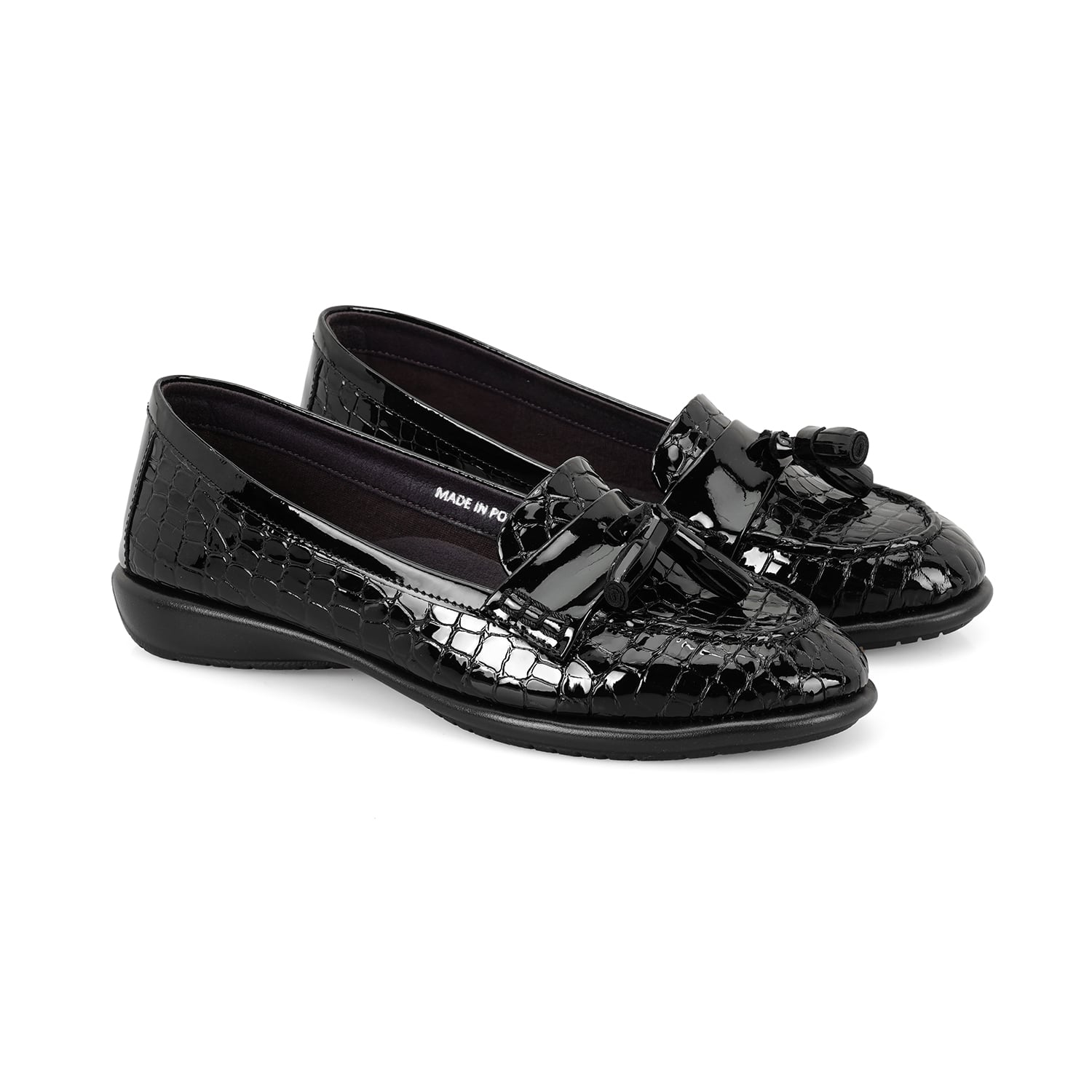  Kadın Siyah DesaComfort Aksesuar Detaylı Deri Loafer