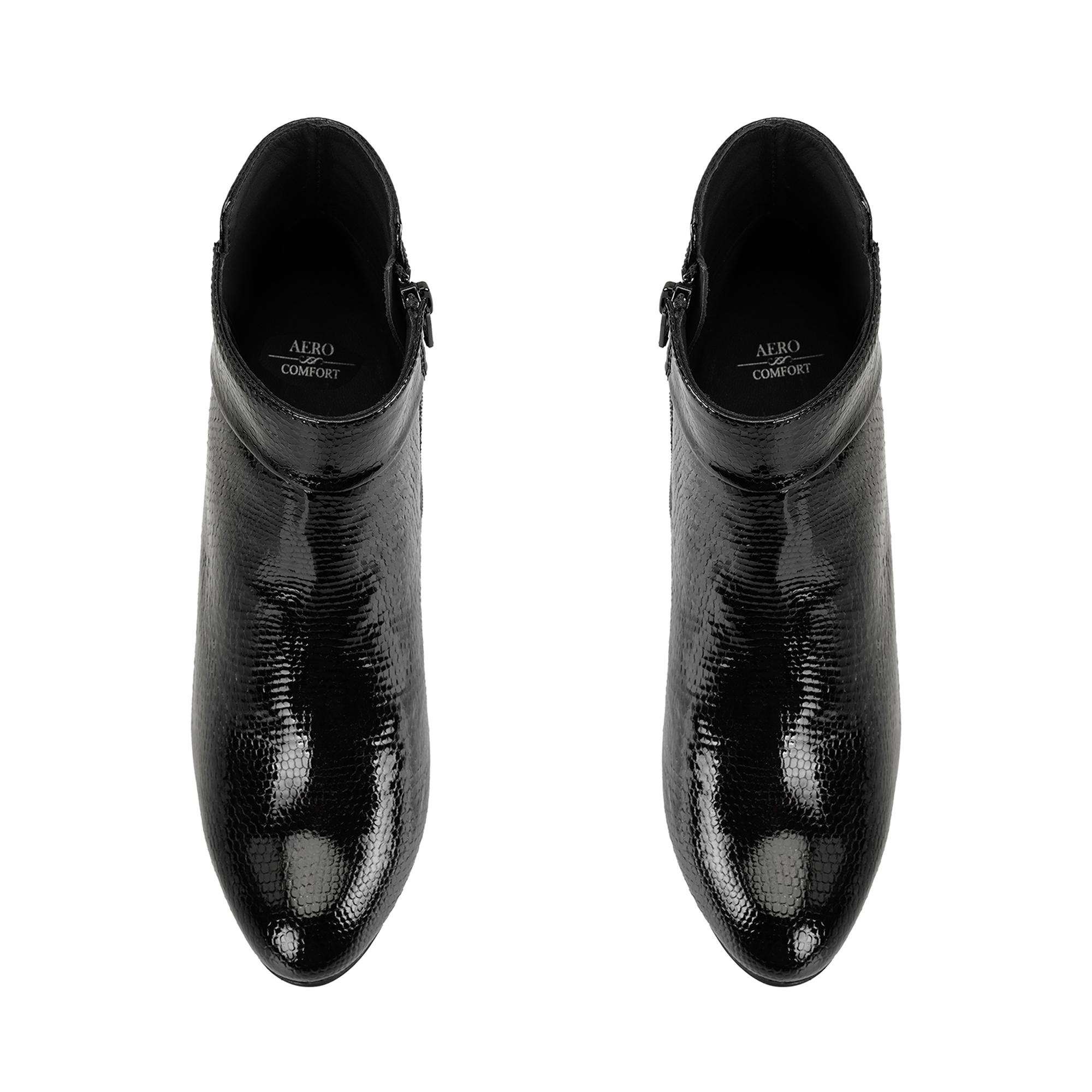 Aliza Siyah Kadın DesaComfort Fermuarlı Topuklu Deri Bot