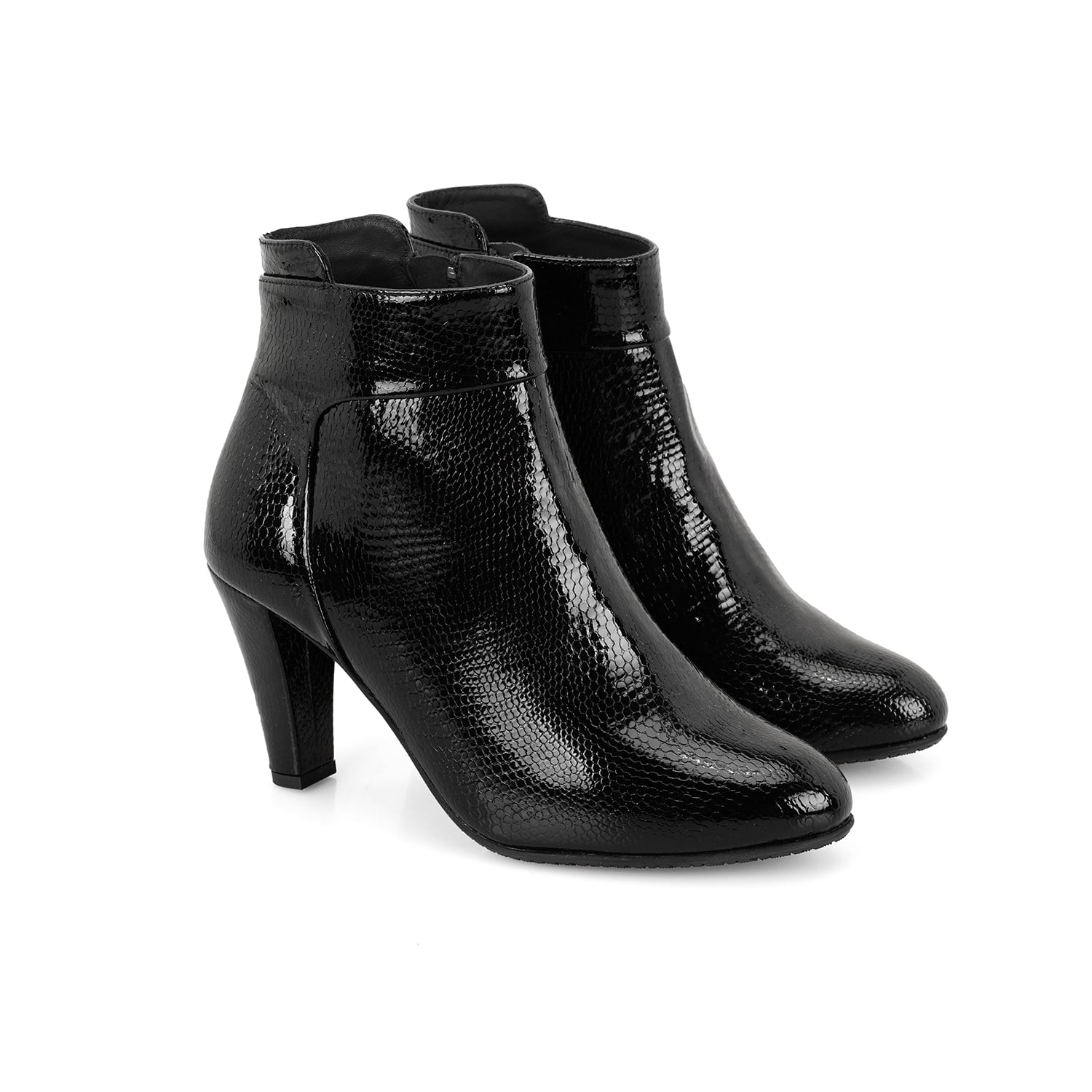  Aliza Siyah Kadın DesaComfort Fermuarlı Topuklu Deri Bot
