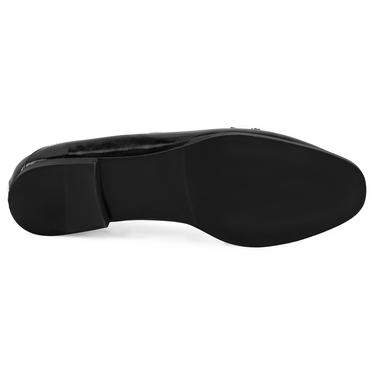  Kadın Siyah Deri Babet