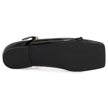  Kadın Siyah Mary Jane Deri Babet