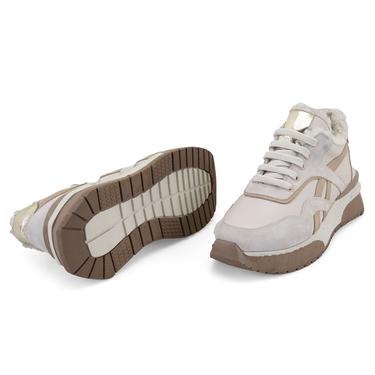  Kadın Bej Süet Deri Spor Ayakkabı