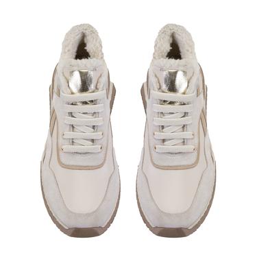  Kadın Bej Süet Deri Spor Ayakkabı