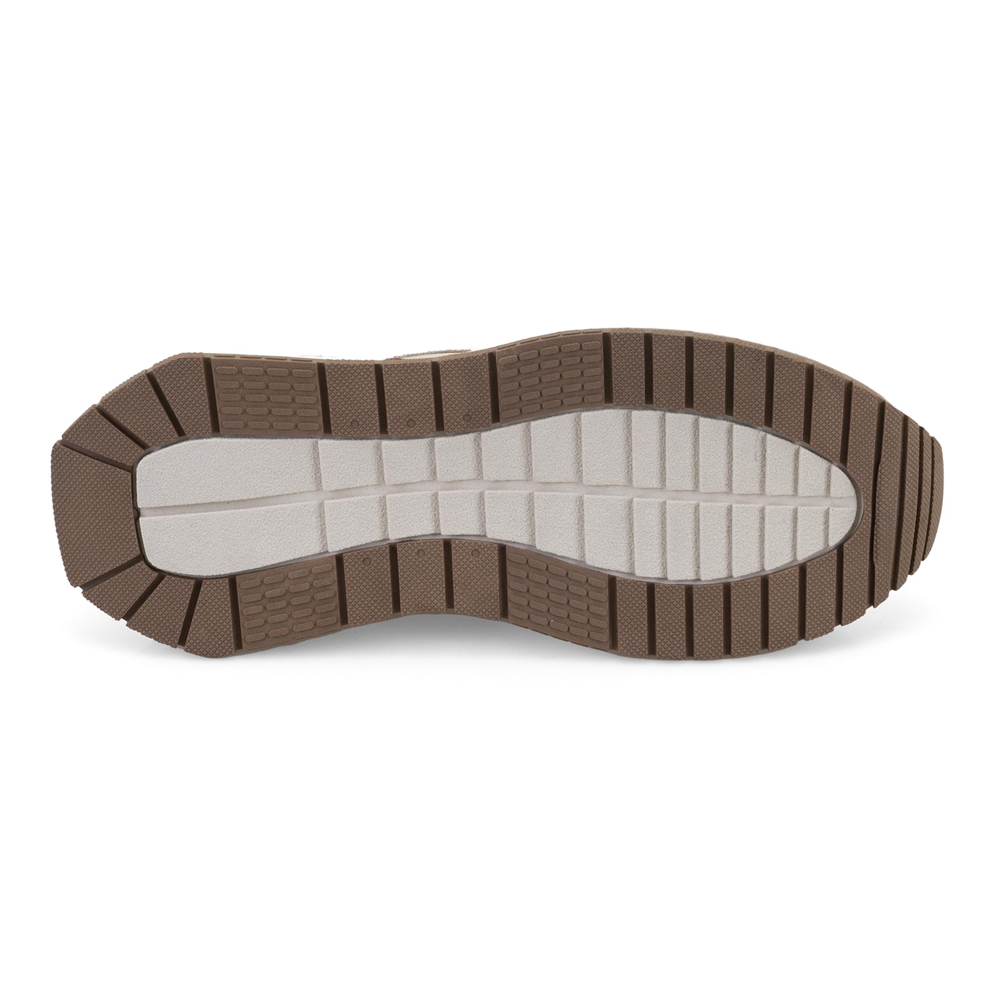 Kadın Bej Süet Deri Spor Ayakkabı