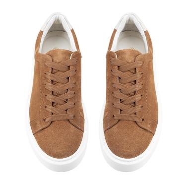  Kadın Taba Süet Deri Spor Ayakkabı