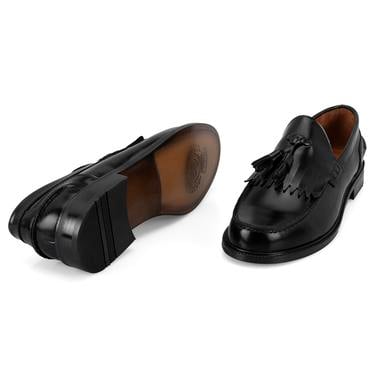  Jimmy Siyah Erkek Deri Loafer