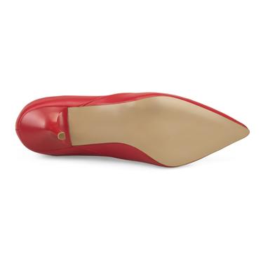  Kadın Kırmızı Topuklu Deri Stiletto