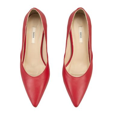  Kadın Kırmızı Topuklu Deri Stiletto