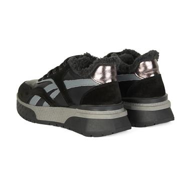  Kadın Siyah Süet Deri Spor Ayakkabı