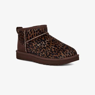  UGG Classic Mini Caspian Leopar Desenli Kadın Kahverengi Bot