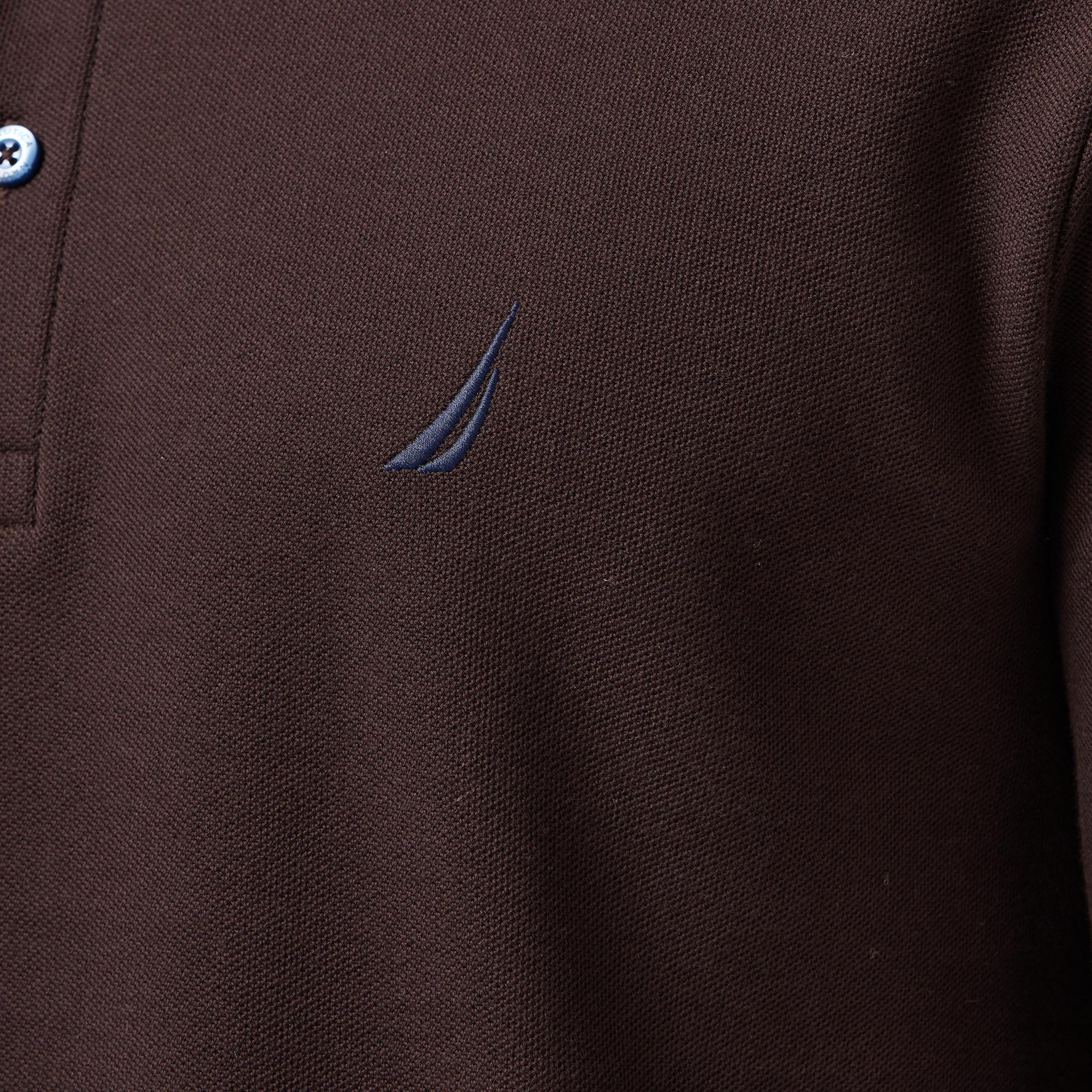 Nautica Erkek Kahverengi Uzun Kollu Polo Yaka T-Shirt