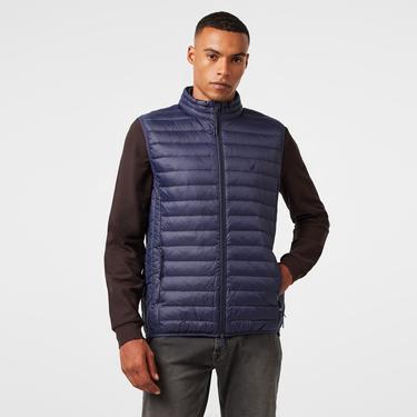  Nautica Erkek Lacivert Su Kaydırma Özellikli Kaz Tüyü Yelek