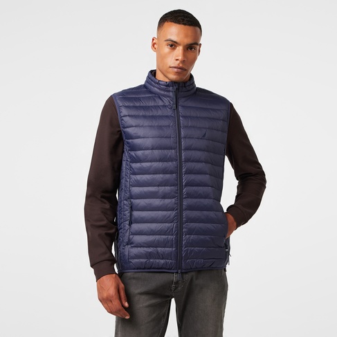  Nautica Erkek Lacivert Su Kaydırma Özellikli Kaz Tüyü Yelek