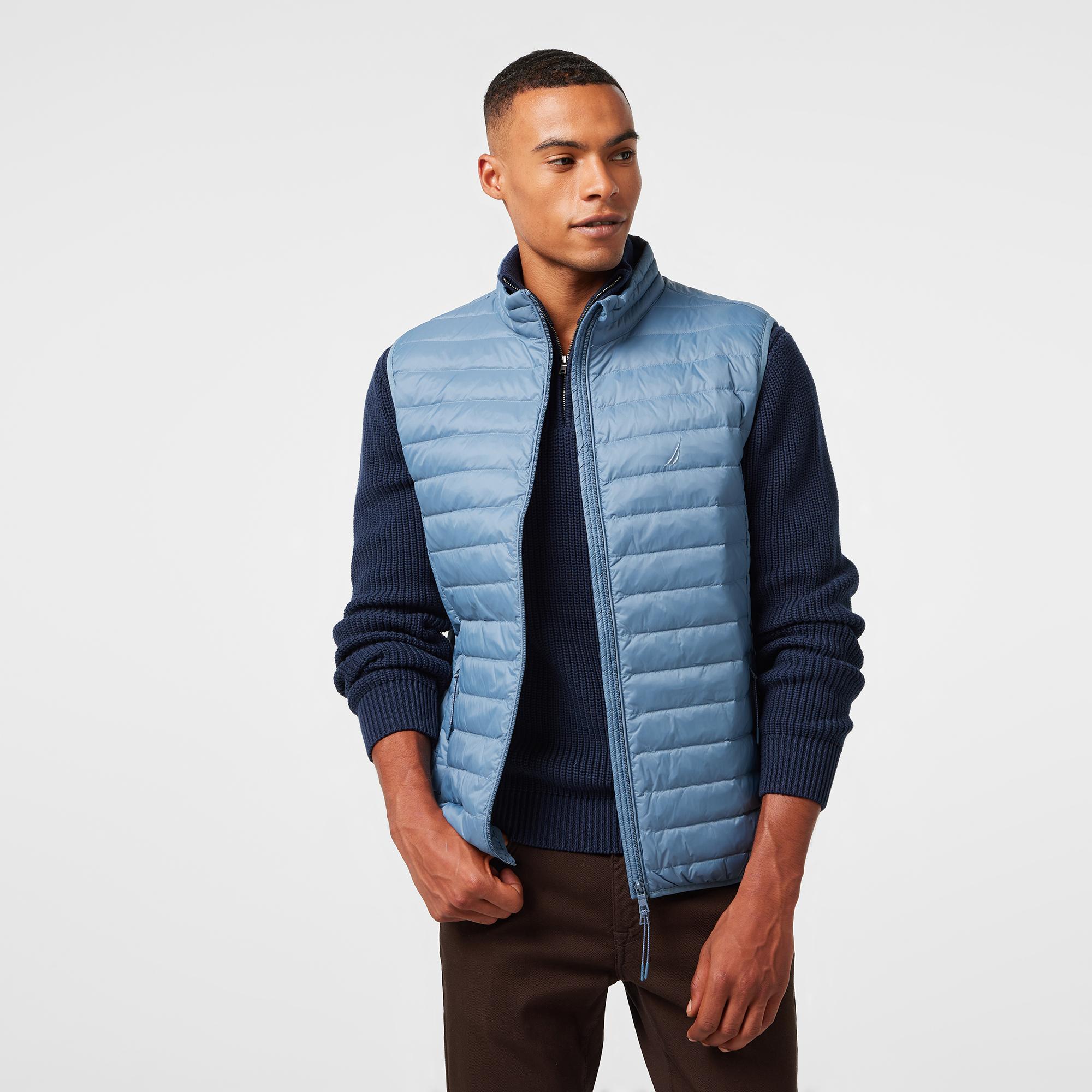 Nautica Erkek Mavi Su Kaydırma Özellikli Kaz Tüyü Yelek