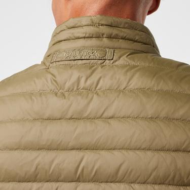  Nautica Erkek Haki Su Kaydırma Özellikli Kaz Tüyü Yelek