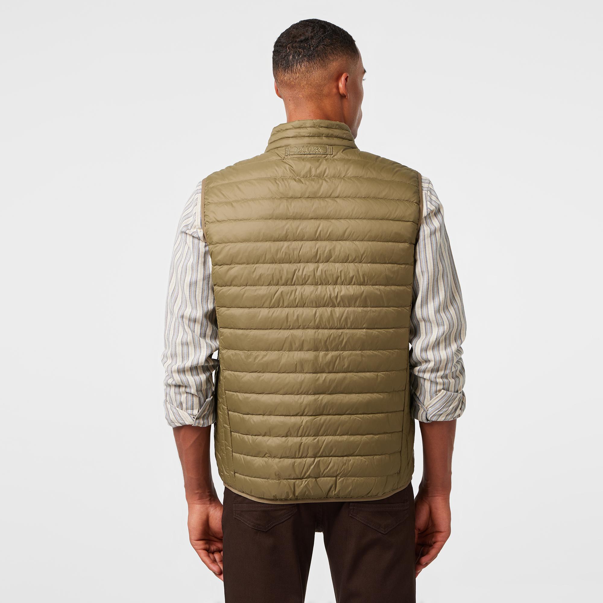 Nautica Erkek Haki Su Kaydırma Özellikli Kaz Tüyü Yelek