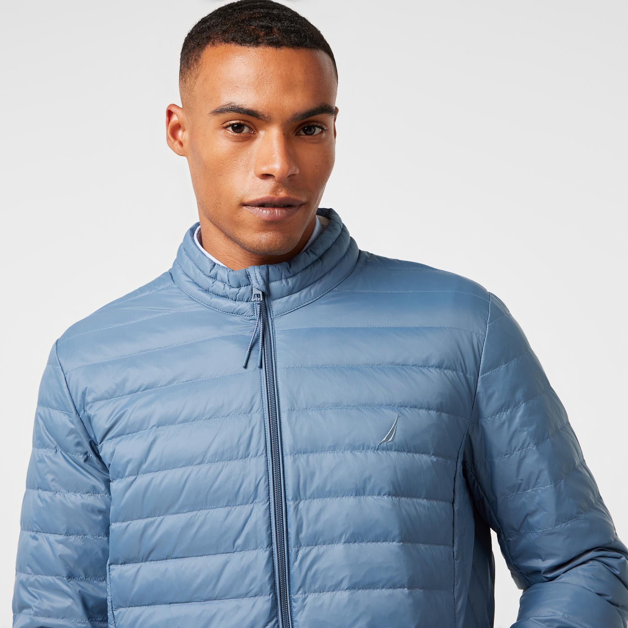 Nautica Erkek Mavi Su Kaydırma Özellikli Kaz Tüyü Mont