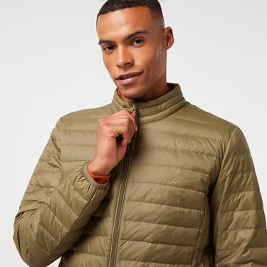  Nautica Erkek Haki Su Kaydırma Özellikli Kaz Tüyü Mont