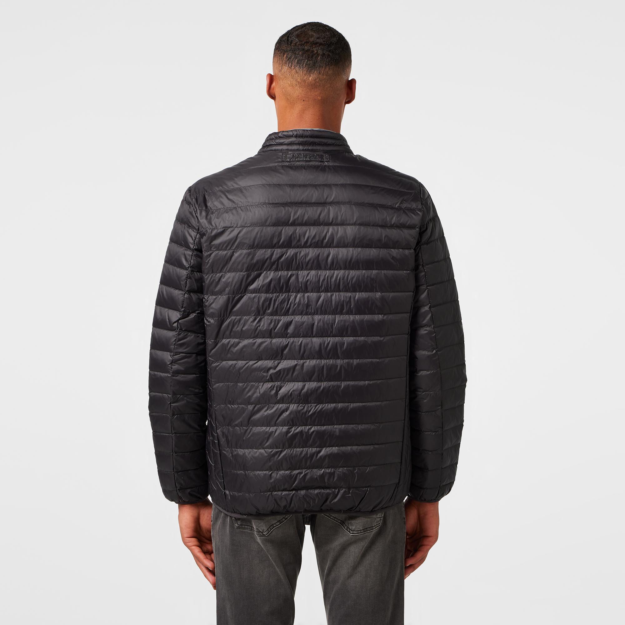 Nautica Erkek Siyah Su Kaydırma Özellikli Kaz Tüyü Mont