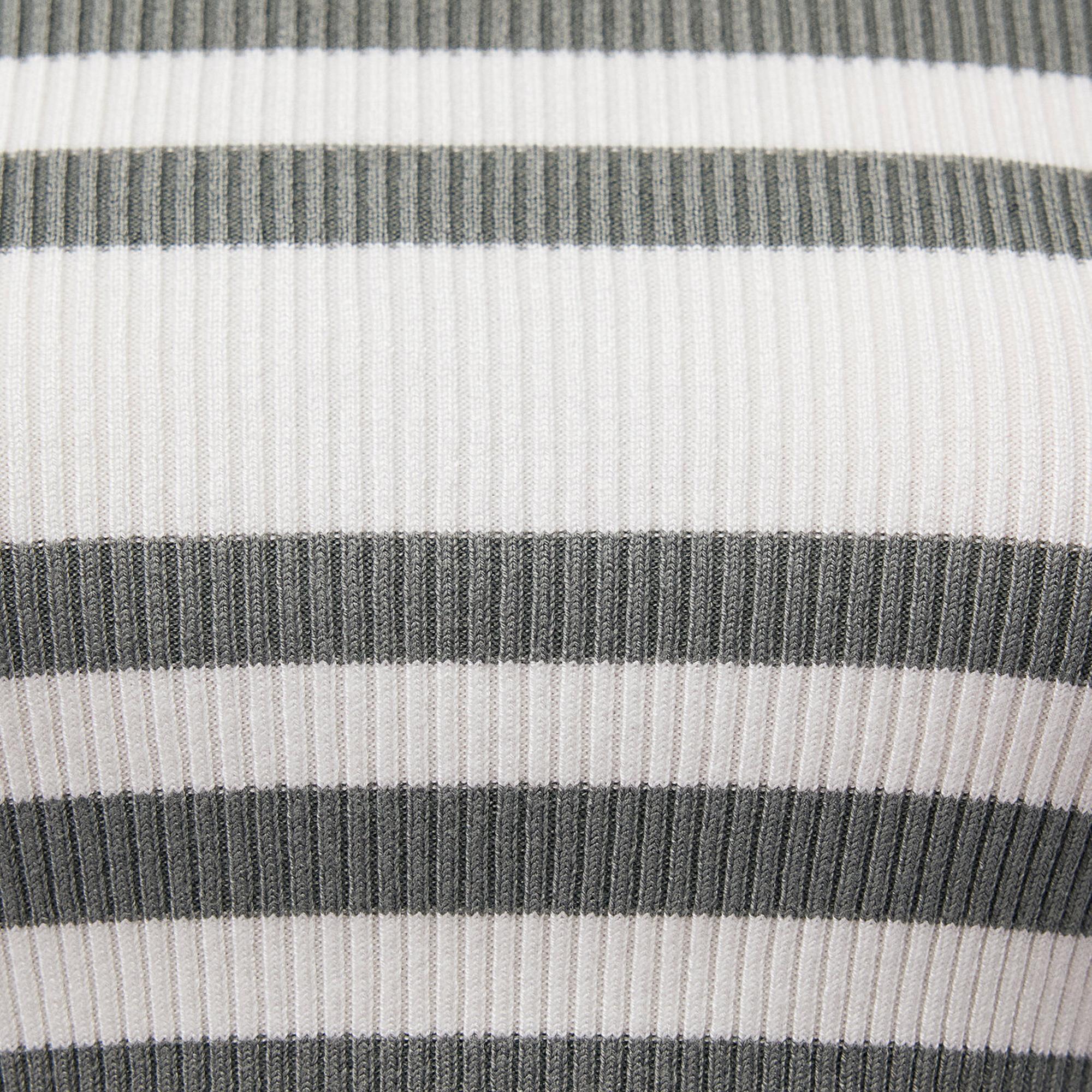 Mavi Bisiklet Yaka Çizgili Haki Kazak Fitted / Vücuda Oturan Kesim 1710521-87899